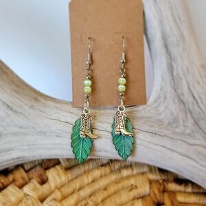 Handmade Cowgirl Boot Charm Earrings w/ 925 ear hooks